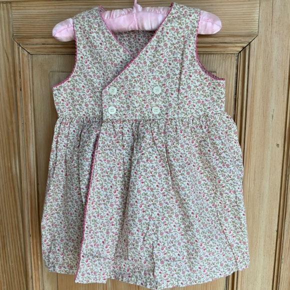 ESPRIT INFANT DRESS WITH DIAPER CVR, 100% COTTON, PINK / LIGHT GREEN FLORAL, 12M - Picture 2 of 5